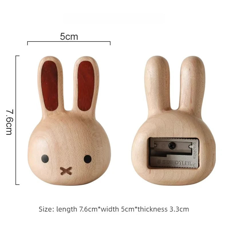 Miffy Kawaii Rabbit Pencil Sharpener Cute Wooden Manual Sharpener