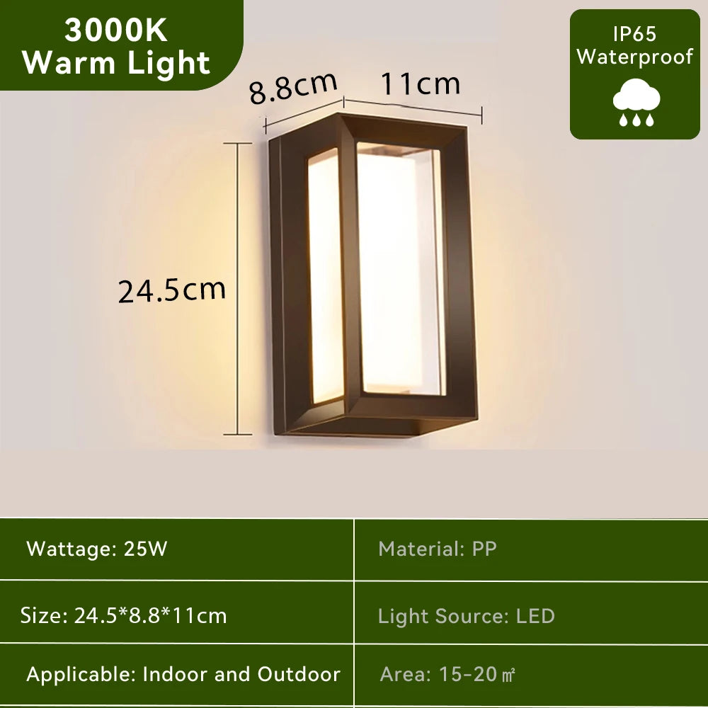 Waterproof LED Wall Light for Porch, Garden & Outdoor Pathways
