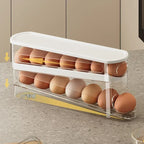 Rolling Egg Holder 2 Layer Fridge Organizer