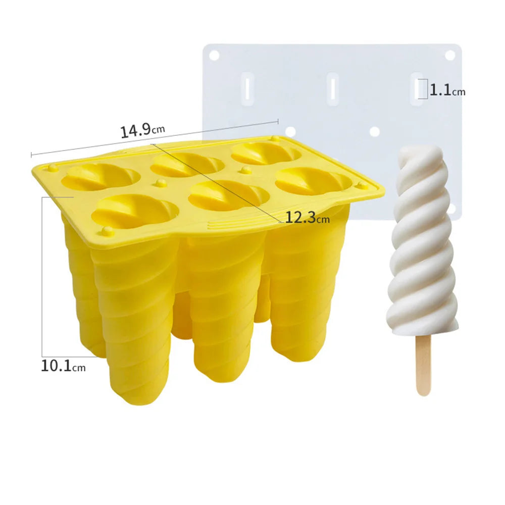 DIY Silicone Popsicle Mold 6-Cavity – Reusable Ice Cream & Ice Pop Maker