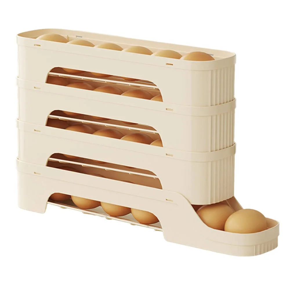 Rolling Egg Storage Box Fridge Egg Organizer