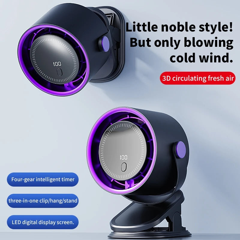Wireless Rechargeable Fan UK 100-Speed Turbo Fan with Display