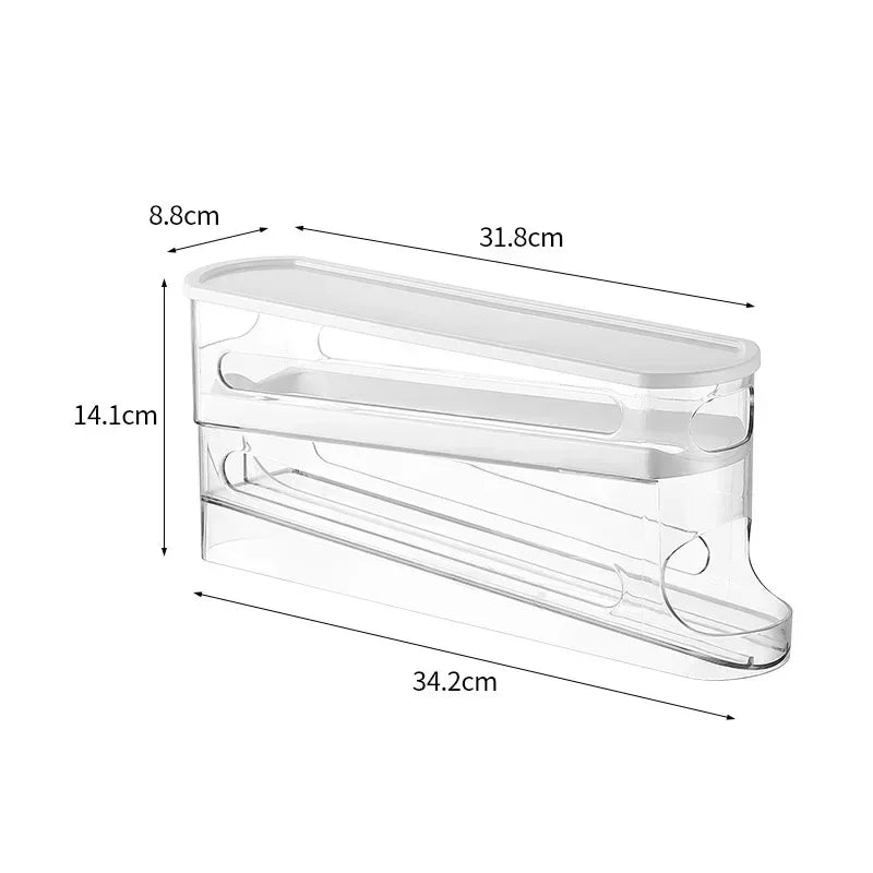 Rolling Egg Holder 2 Layer Fridge Organizer