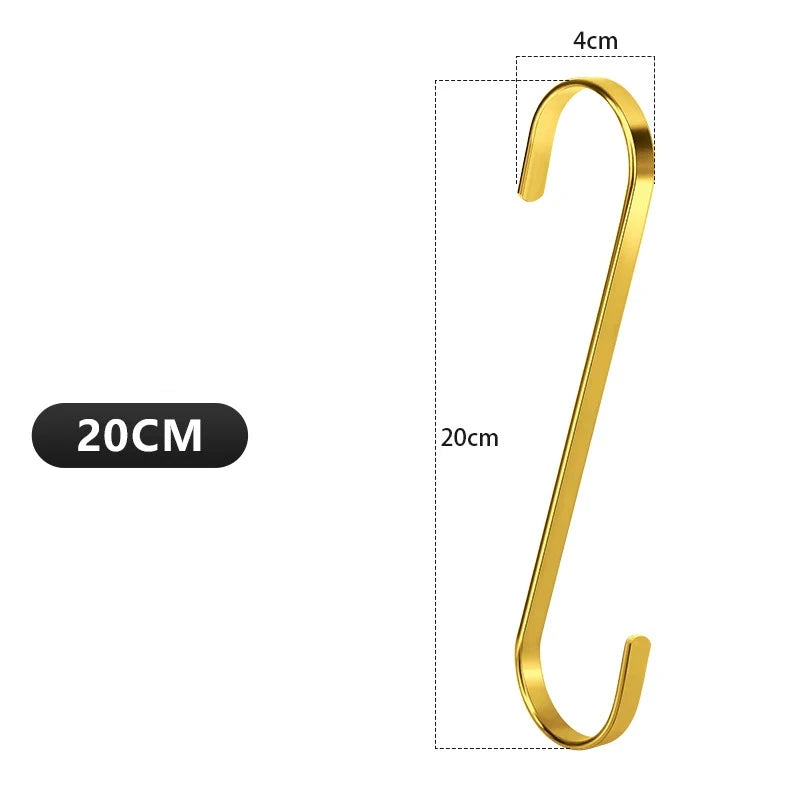 4Pcs Stainless Steel S Hooks Heavy Duty Kitchen Hanging Hooks