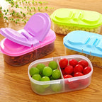 Double Compartment Food Storage Box Sealed Plastic Snack Lunch Container