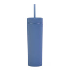 Double Wall Skinny Tumbler 473ml/480ml Cup with Straw & Lid