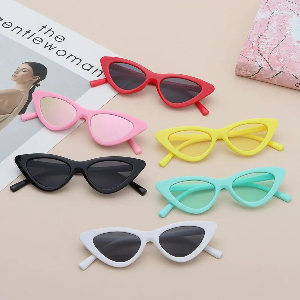 Kids Cat Eye Sunglasses UV400 | Vintage Triangle Frame Shades Secondary image