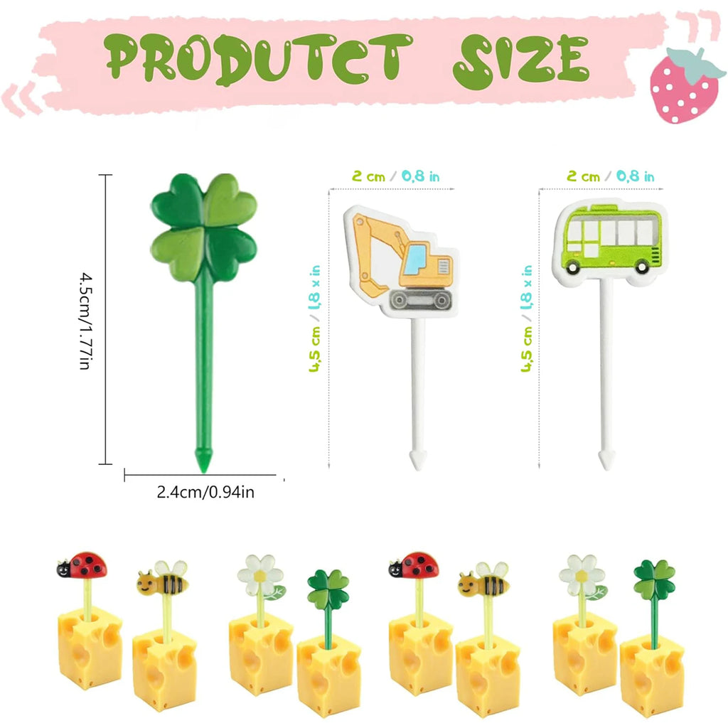 Mini Animal Fruit Fork Picks for Kids Bento Lunch Box Decoration Set