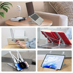 Adjustable Laptop Stand for Desk - Foldable Aluminium, 6-Level Heights