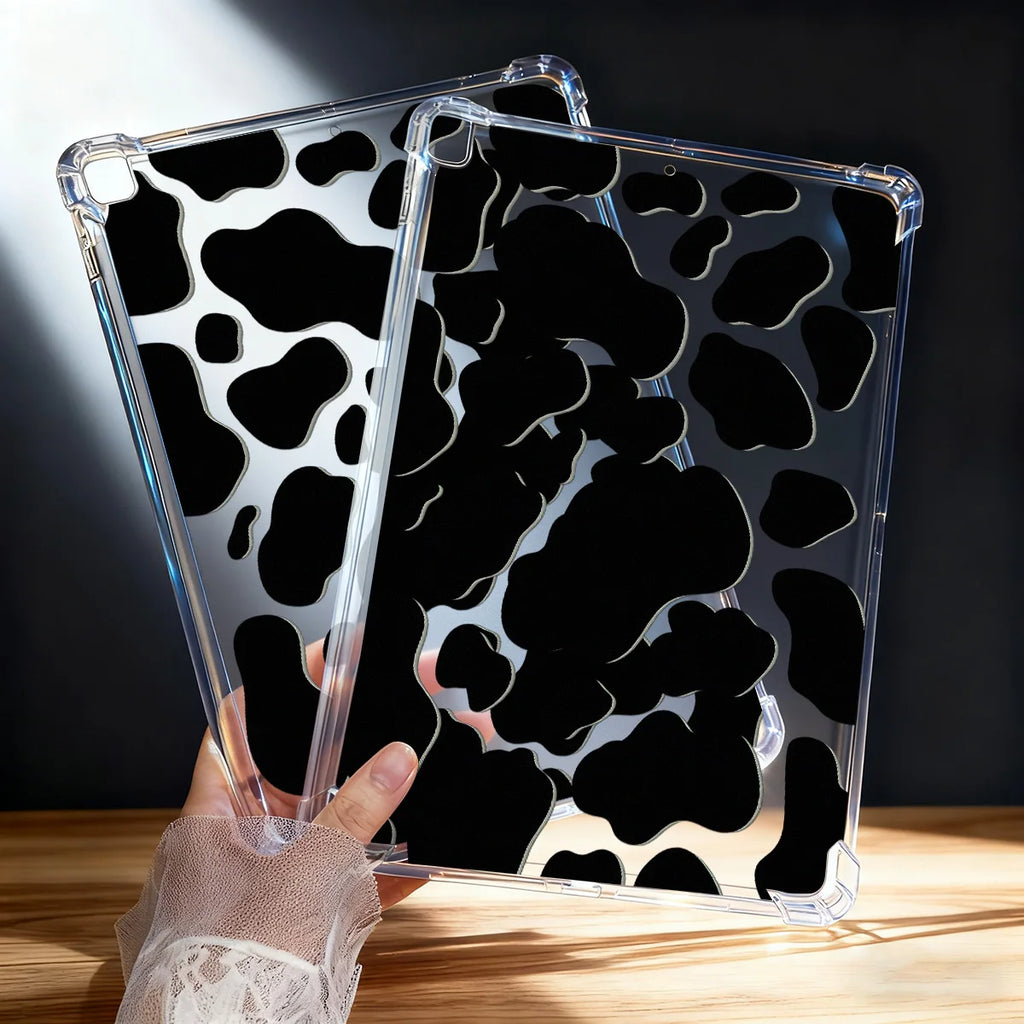 Clear Cow Print iPad Case A16 10th 11 Air 13 Pro 12.9 Mini 4 5 6