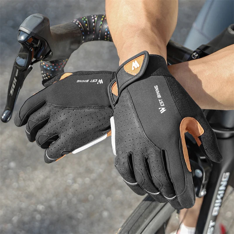 WEST BIKING Breathable Full Finger Cycling Gloves MTB Gym