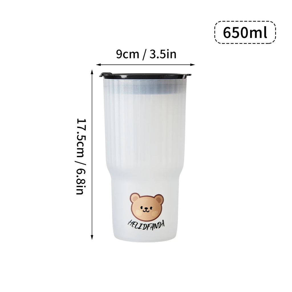 WORTHBUY Cute Bear Water Cup Leak Proof Portable Travel Tumbler