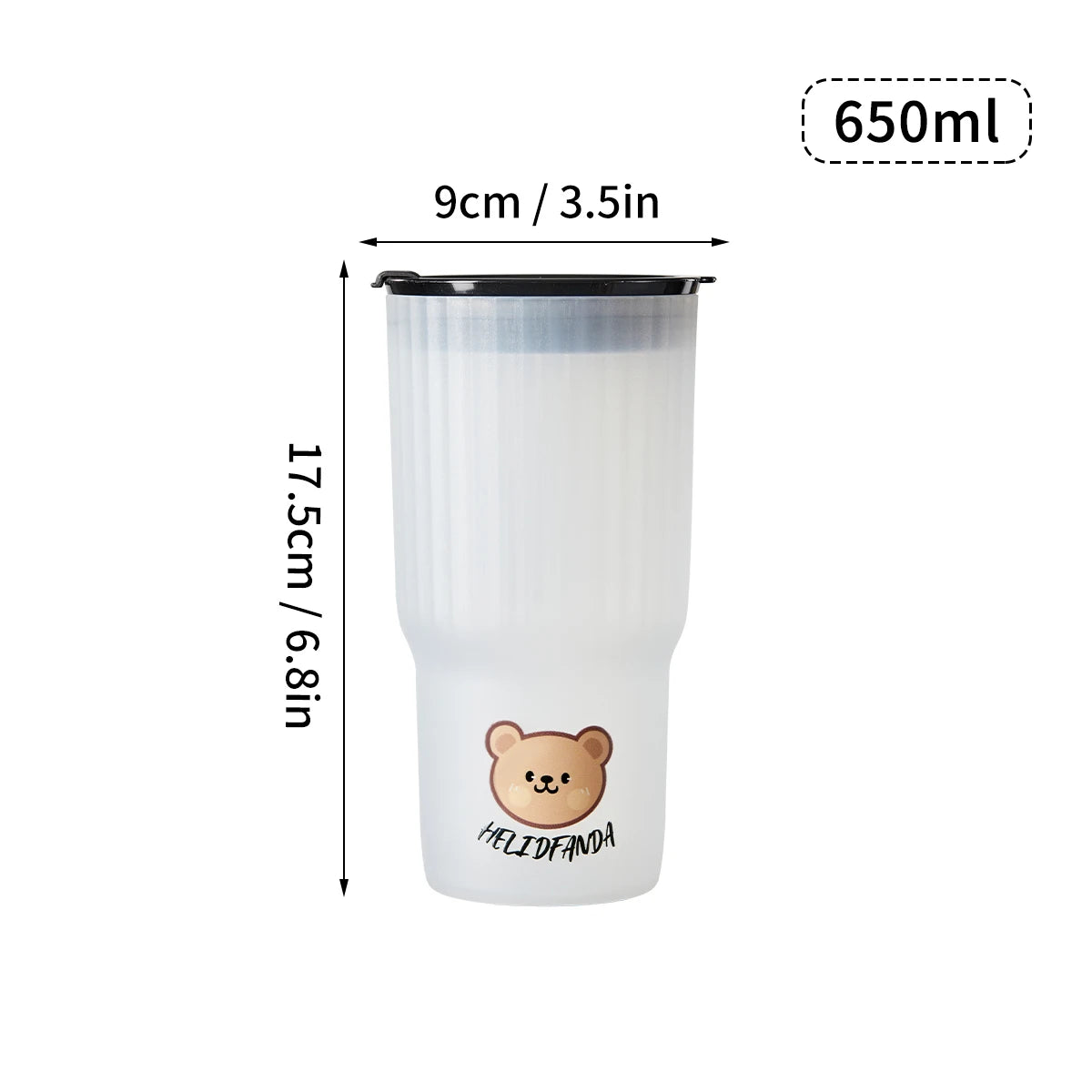 WORTHBUY Cute Bear Water Cup Leak Proof Portable Travel Tumbler