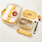 WORTHBUY 3 Grid Lunch Box Microwave Safe Detachable Bento Container