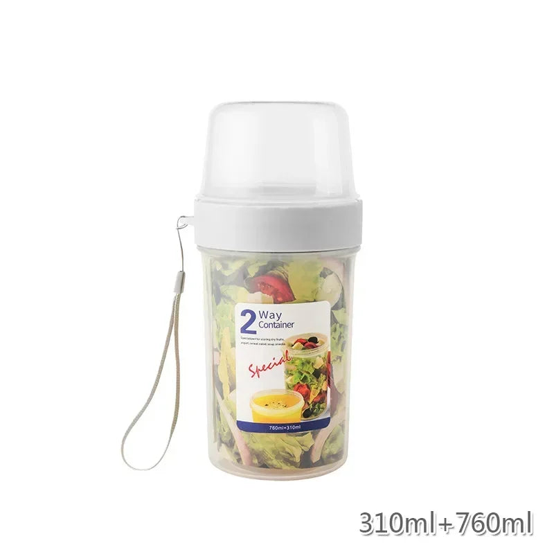 Oatmeal Yogurt Lunch Box Set Sealed Breakfast Bento Container with Fork