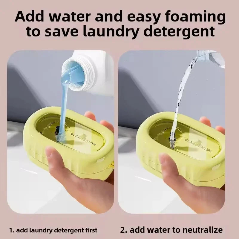 1 Pc Roller Clothes Cleaning Brush Press-Dispense Liquid Laundry Cleaner Heavy Duty Scrub Household for Underwear, Sneaker