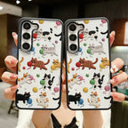 Cute Cat Wrist Strap Case For Samsung A26 A36 A56 S24 S25 S26 Ultra