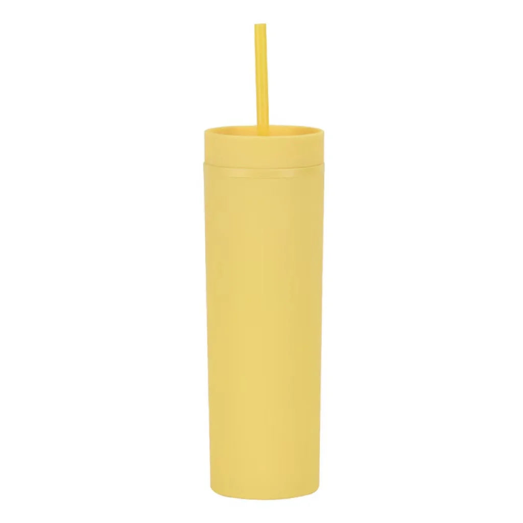 Double Wall Skinny Tumbler 473ml/480ml Cup with Straw & Lid