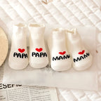 Newborn Baby Socks 2 Pairs Cute Mama Papa Cotton Crew Socks