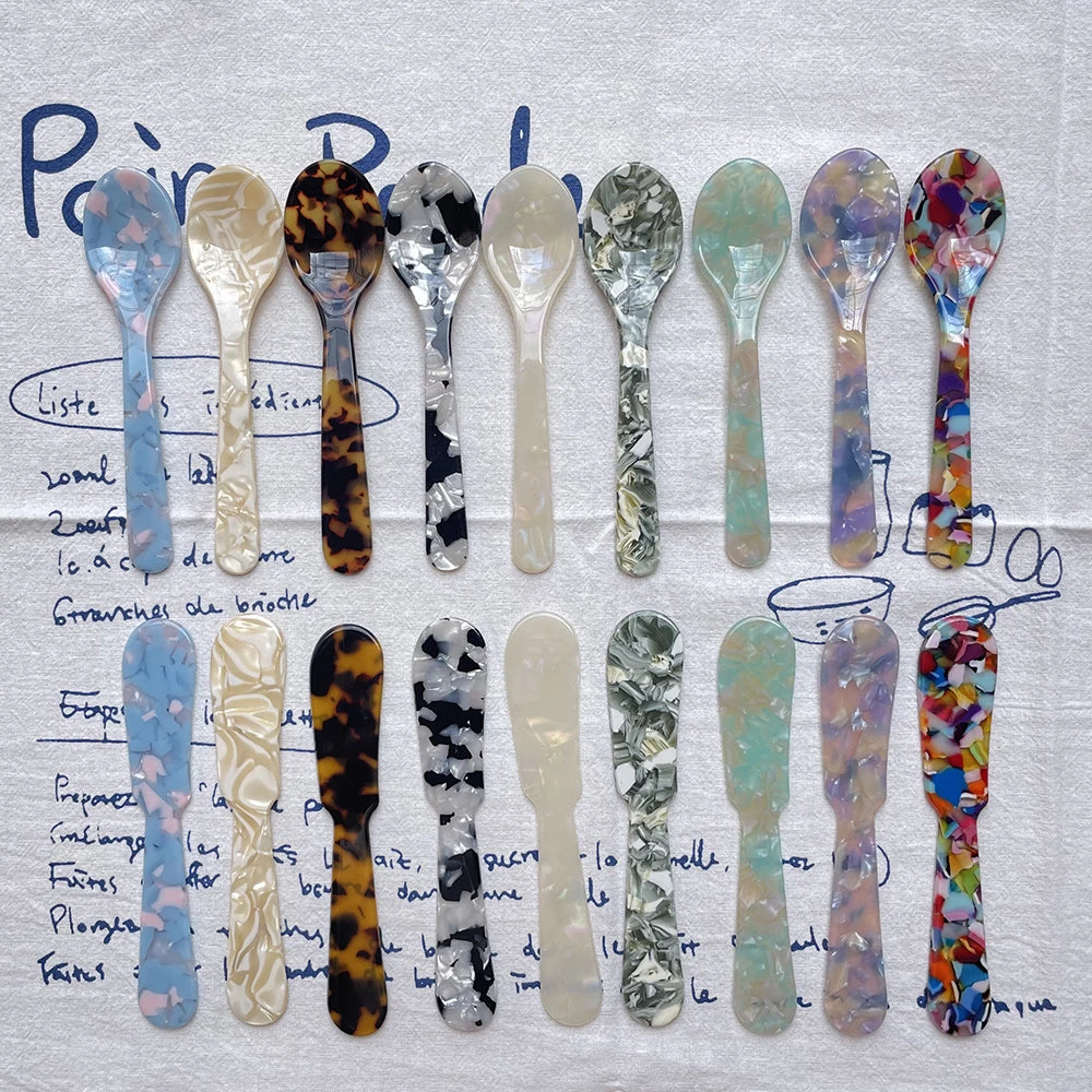 11CM Acrylic Ice Spoon – Colorful Coffee, Caviar & Dessert Stir Spoon