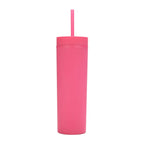 Double Wall Skinny Tumbler 473ml/480ml Cup with Straw & Lid