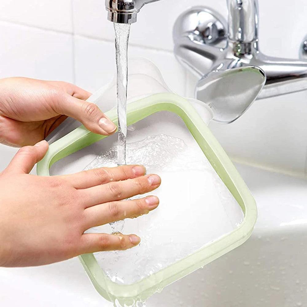 Portable Silicone Sandwich Lunch Box Bento Snack Container with Handle