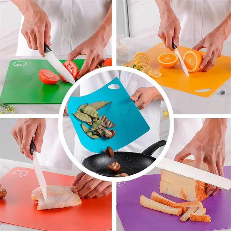 6PCS Flexible Cutting Mats Non-Slip Chopping Boards