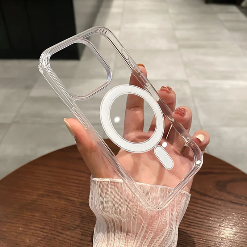 MagSafe Magnetic Transparent Wireless Charge Case for iPhone 11-17