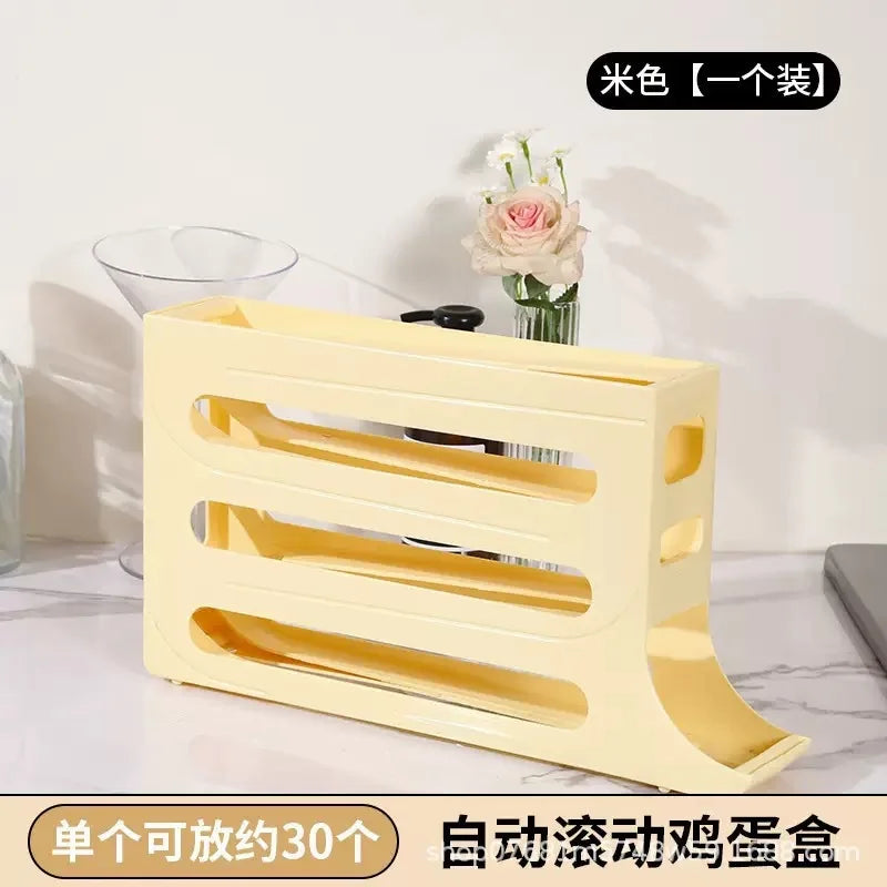 30 Egg Rolling Storage Box 3 Tier Fridge Rack