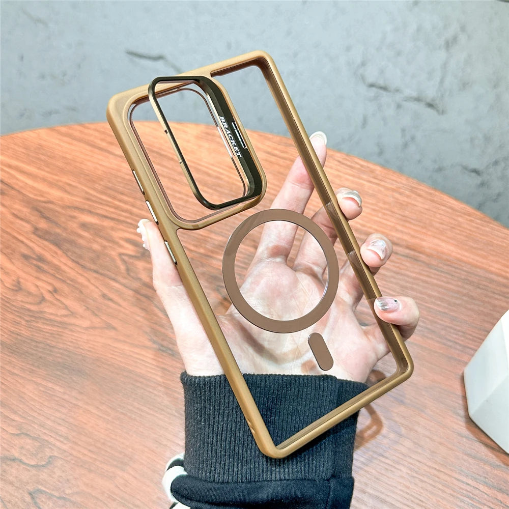 MagSafe Fold Lens Stand Case for Samsung Galaxy S22 S23 S24 S25 S26