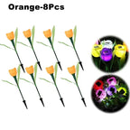 Solar Tulip Rose Flower Lights for Waterproof Garden Decor