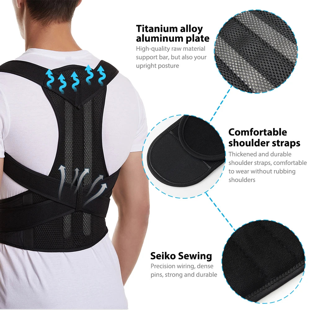Back Brace Posture Corrector Adjustable Shoulder Support Belt