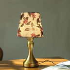 Nordic Retro Desk Lamp with Fabric Shade & USB Light