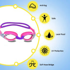 Kids Swimming Goggles Anti-Fog UV Protection Ages 3-14