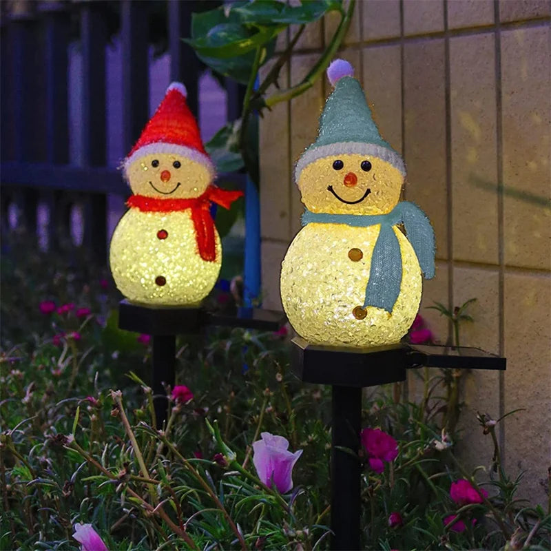 Solar Snowman Garden Light Christmas Décor