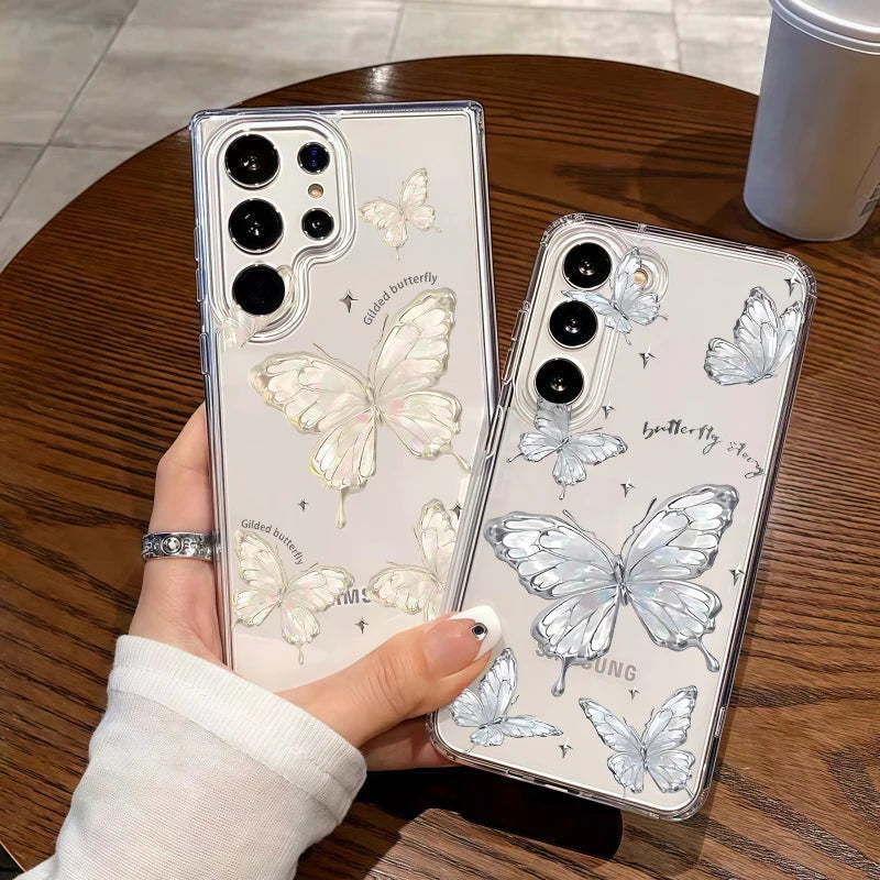 Butterfly Clear Case for Samsung A16 A26 A36 A56 S23 S24 S25 S26 Ultra