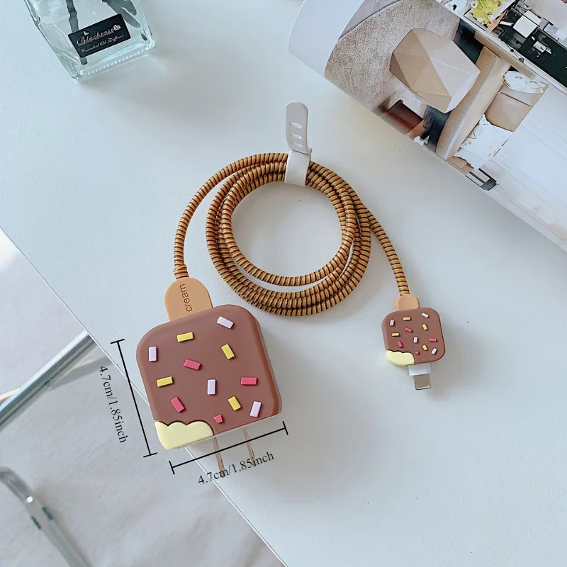Cute Ice Cream iPhone Charger Protector Case