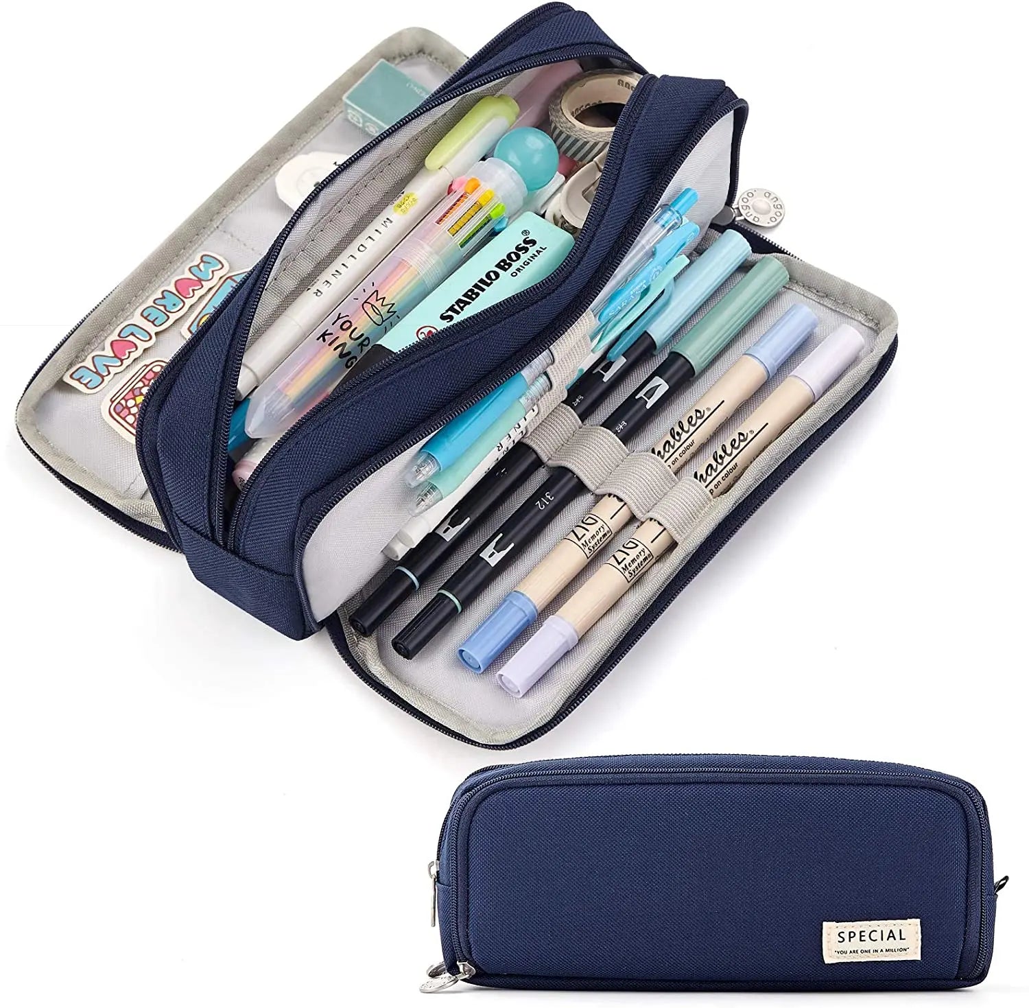 Large Capacity Pencil Case Aesthetic Pen Bag Stationery Organizer