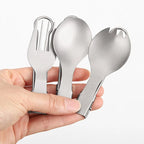 Titanium Foldable Spoon Fork Ultralight Camping & Hiking Spork Tool