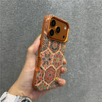Magnetic Retro Floral Leather Magsafe Case for iPhone 17 Pro Max