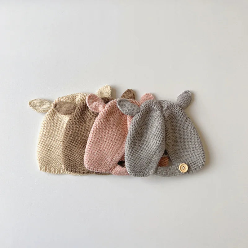 Baby Rabbit Ear Winter Hat Cute Knitted Wool Beanie