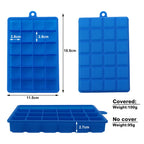 24-Hole Silicone Ice Cube Tray with Lid Square Ice Mold for Drinks & Cocktails