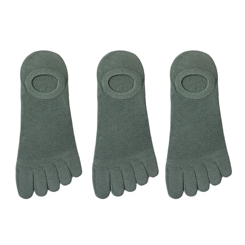 Men’s Toe Socks Breathable Anti Sweat Casual Finger Socks 3 Pairs