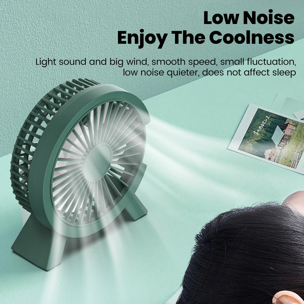 Mini USB Rechargeable Table Fan Portable Desk Fan