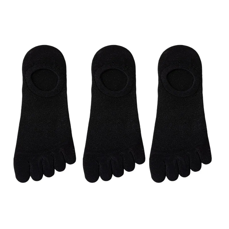 Men’s Toe Socks Breathable Anti Sweat Casual Finger Socks 3 Pairs
