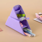 Silicone Pencil Case Large Capacity Gradient Stationery Organizer