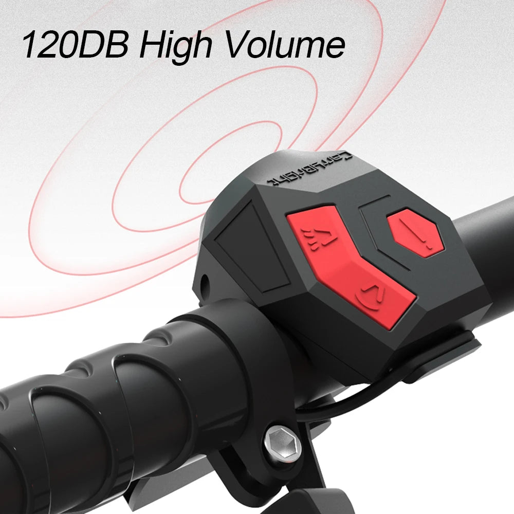 USB Rechargeable Bike Electronic Horn 120dB Loud Alarm Bell