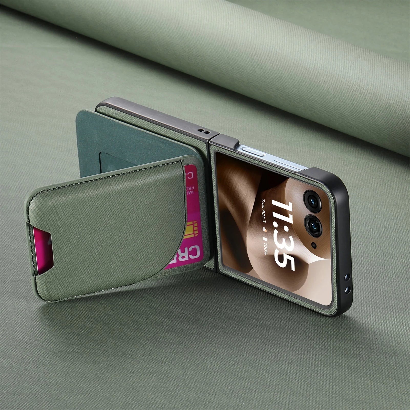 MagSafe Leather Card Holder Case for Motorola Razr 70 60 50 Ultra