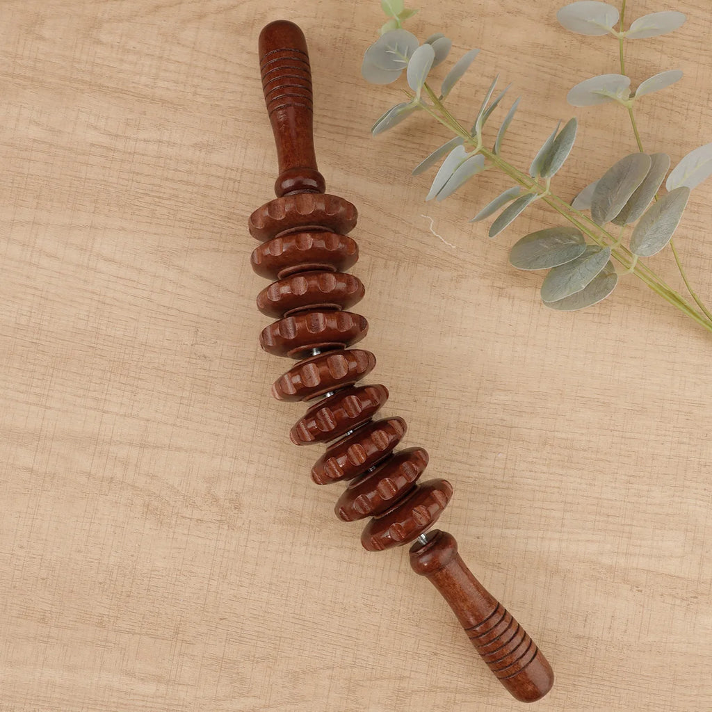 Wooden Therapy Massage Roller Stick for Muscle & Fascia Relief