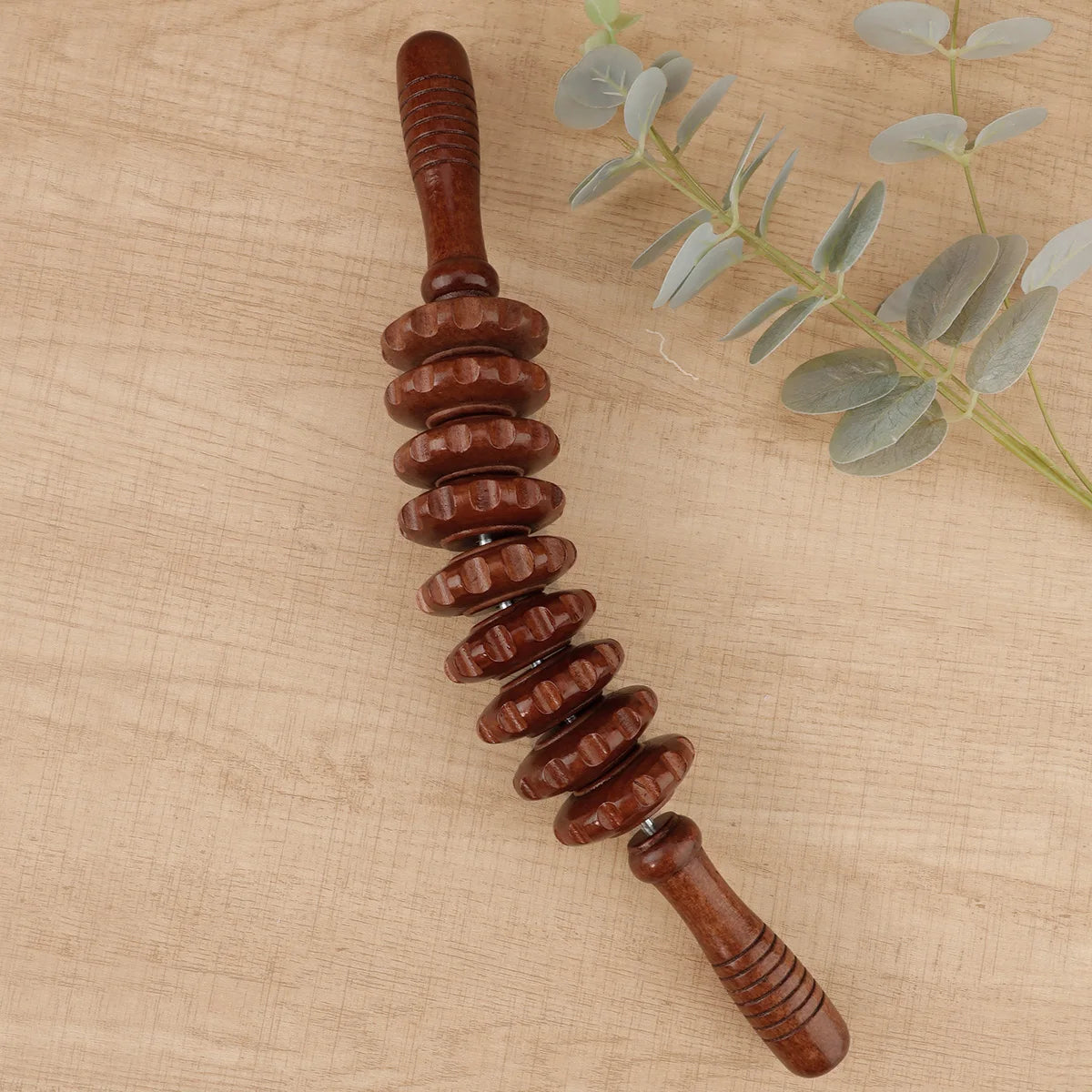 Wooden Therapy Massage Roller Stick for Muscle & Fascia Relief